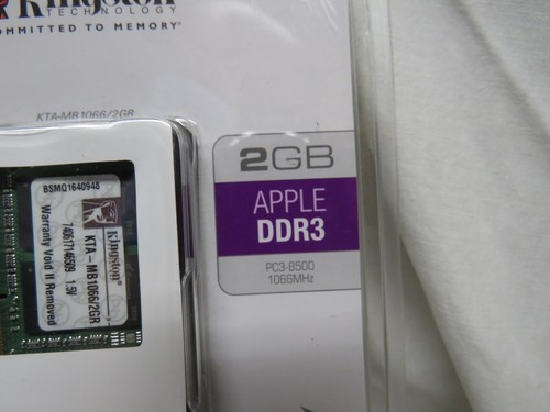 Kingston APPLE 2GB DDR3 1066 MHz PC3-8500 Sodimm Laptop, Mac, RAM Memory - Picture 2 of 3