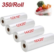 350/Roll Plastic Produce Clear Bag Kitchen Fruits Vegetable Bread Food Storage