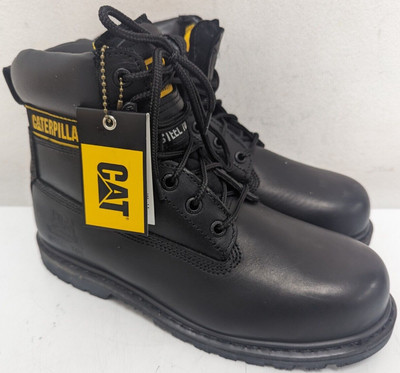 CAT HOLTON SB STAHLZEHENKAPPE SCHWARZ LEDERSTIEFEL, BREITE BREITE BREITE, UK7 US8 EU41, K085