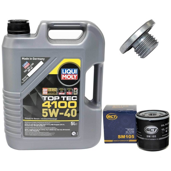 MotoröL Set 5W-40 5 Liter + ÖLfilter + Schraube FüR Chevrolet Opel Vectra Astra-image