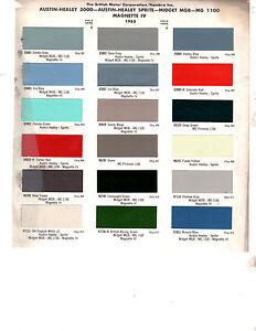 Austin Healey Color Chart