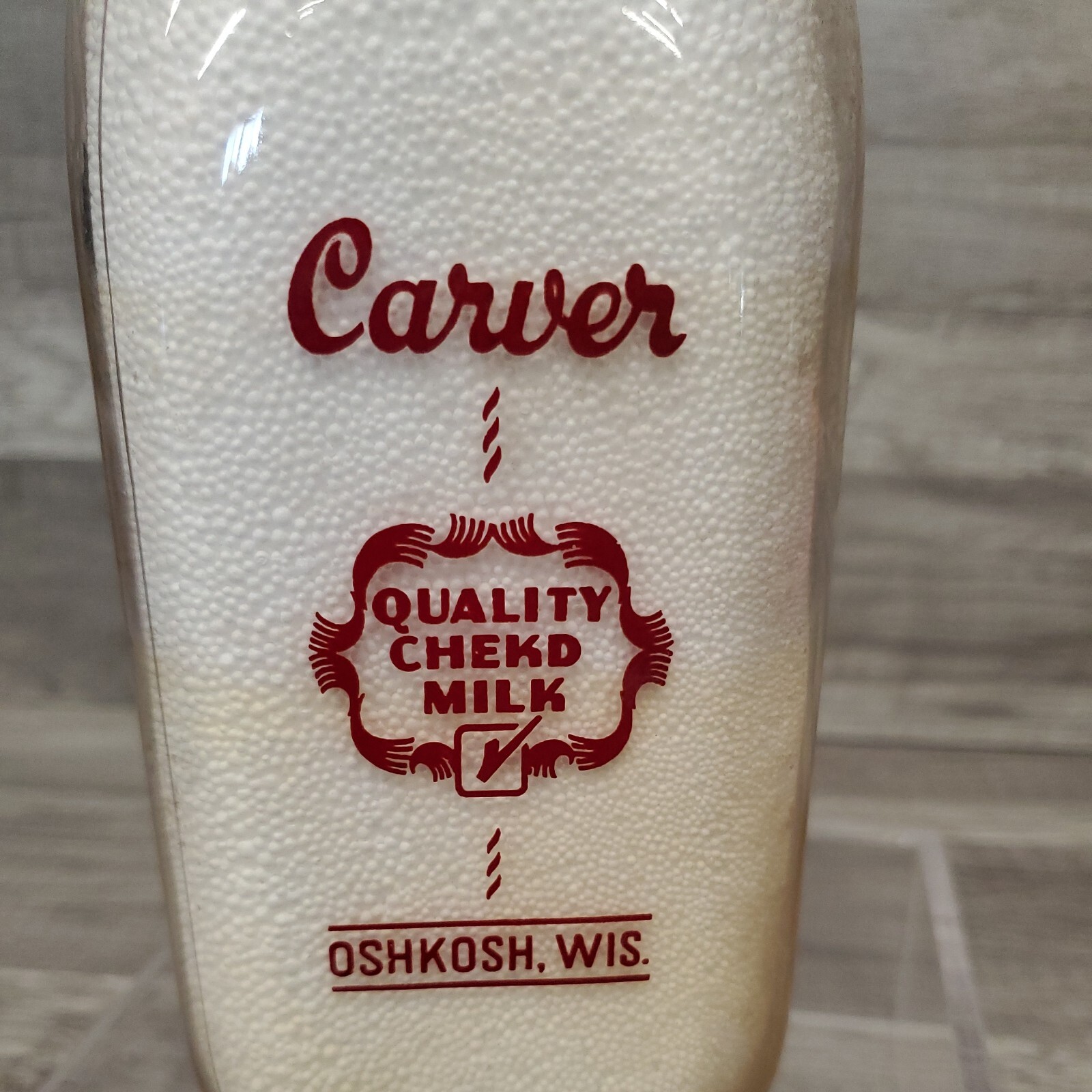 Carver Dairy Quart Glass Milk Bottle OSHKOSH, WIS Quality Chekd Milk eBay