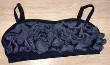 Balera Child Medium Size Black Dance Sports Bra W Ruffles