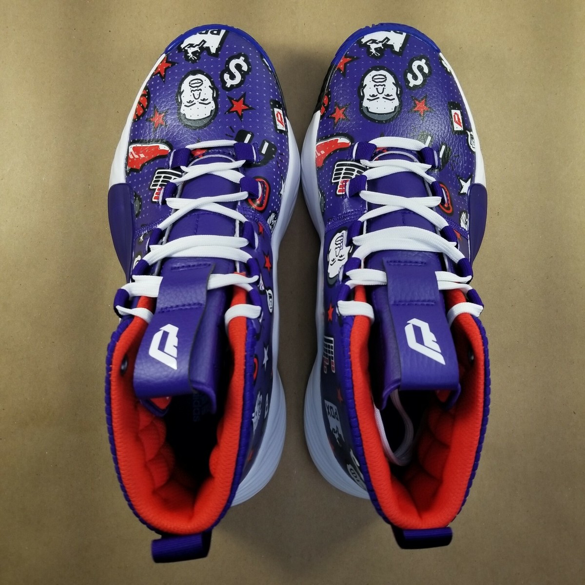 Adidas Damien Lillard Dame 5 Mens Shoe Size 5.5 Purple/White/Red EG2820 New adidas MEN main image 3