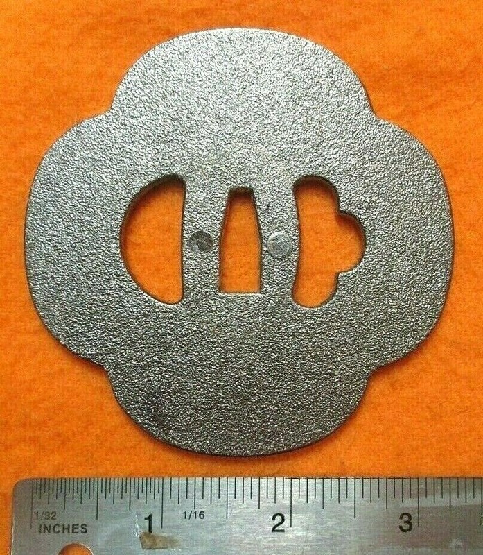 NEW! Chrome Alloy EDO 4 lobed Style Tsuba part for Japanese Katana Sword #2