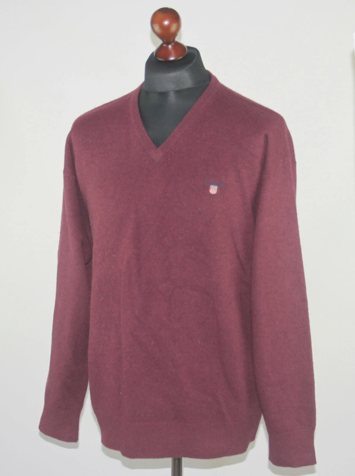 GANT mens marsala jumper pullover Size M 100% lambswool