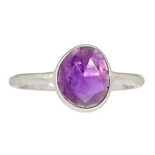 Natural Amethyst - African 925 Sterling Silver Ring Jewelry s.8.5 ALLR-31713