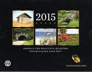2015 US Mint AMERICA THE BEAUTIFUL P&D Uncirculated Set - 10 coins w/ OGP sleeve