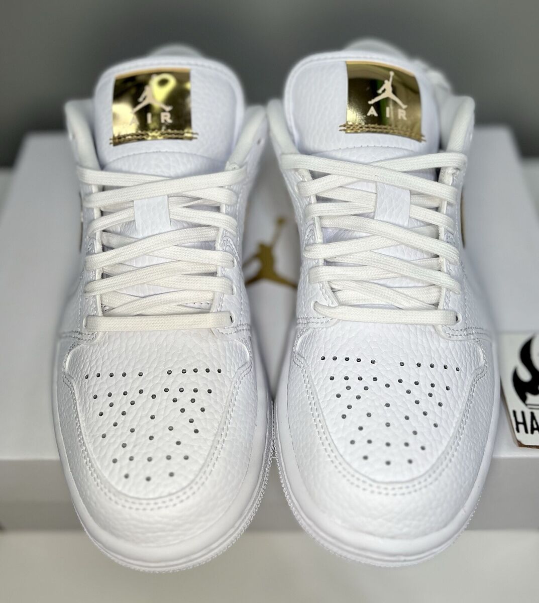 Size 8.5 - Air Jordan 1 Retro Low White Metallic Gold W for Size 8.5 - Air Jordan 1 Retro Low White Metallic Gold W for