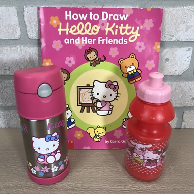 Hello Kitty Lot Thermos Funtainer 12oz Sanrio Water Bottle How to