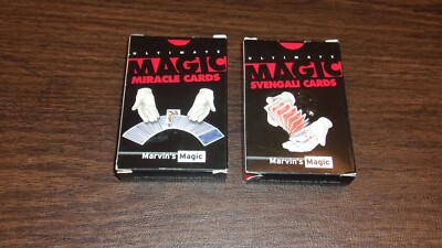 NIB Marvin's Magic Presents Svengali & Miracle Magic Cards Red and Blue Packs