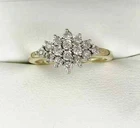 2Ct Cluster Set Round Cut Lab Created Diamond 925 Silver Engagement Bridal Ring