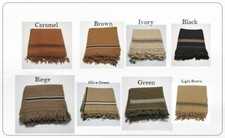 8 AFGHAN PATOO HANDMADE SAWATI WOOL SOLID PASHTUN SHAWL SCARF WRAP MENS WOMENS