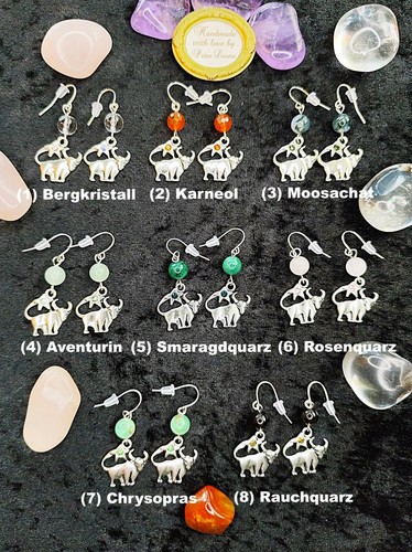 Kleine Sternzeichen-Ohrringe STIER Geburtsstein APRIL MAI 1.2.3. Dekade Schmuck - Bild 2 von 56
