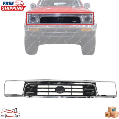 #ad #ad New Grill Grille Assembly Chrome And Black Plastic For 1992 1995 Toyota 4Runner $113.52