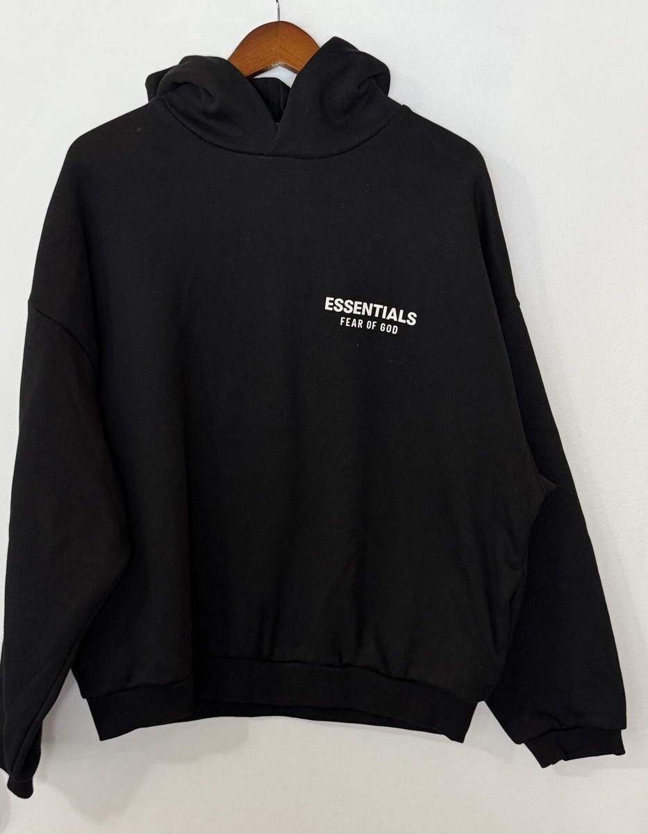 Fear of God Essentials Fleece Hoodie II 'Black' RETAIL $188