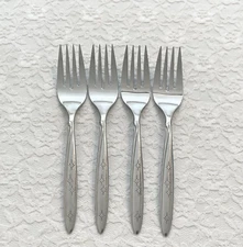 (4) Oneida SUNBURST 1881 Rogers LTD Stainless Salad Forks *FREE SHIPPING*