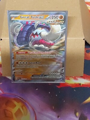 Pokémon TCG Great Tusk ex Scarlet & Violet: Paldean Fates 053/091 Holo Double...