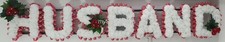 HUSBAND Artificial Silk Funeral Flowers Any 7 Letter Name Tribute Wreath DAD