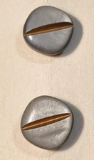 VTG Vogue Original Plastic Buttons Sq Grey Marbled Tunnel Shank 3/4" 2 on Card