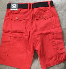 akademiks youth cargo shorts red w/black belt Size-10 NWT