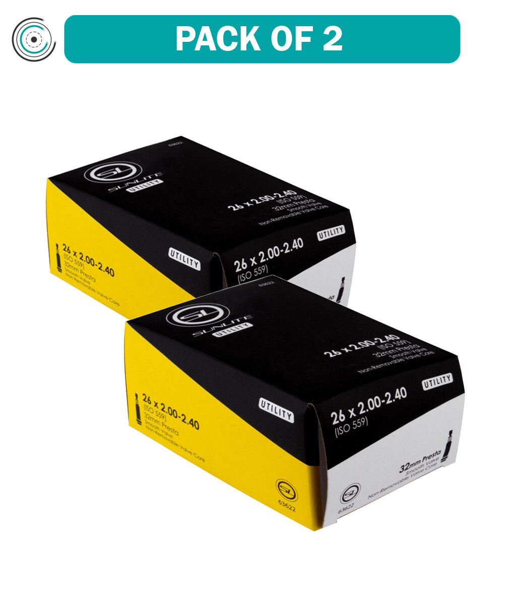 Упаковка из 2 стандартных трубок Sunlite Utili-T Presta Valve 26x2,00-2,40 PV 32 мм 0d