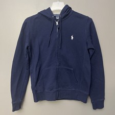 VTG Ralph Lauren Polo Sport Full Zip Hoodie Sweatshirt Jacket Women's M Navy