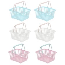 6PCS Mini Shopping Baskets with Handles Small Tiny Baskets, Blue White Purple
