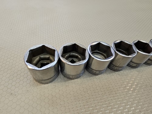 Snap-on Tools 13pc 3/8 Dr SAE 6pt 1/4-1 Shallow Sockets Standard Socket Set NICE - Bild 2 von 13