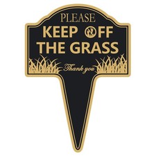 Please Stay off Grass Sign 13.58x9.65 Inch Heavy-Duty Aluminum Yard Stake