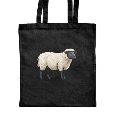 'Suffolk Sheep' Classic Black Tote Shopper Bag (ZB00031020)