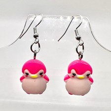 Penguin Earrings - Pink Baby Penguins - Baby Shower Earrings - Zoo Earrings