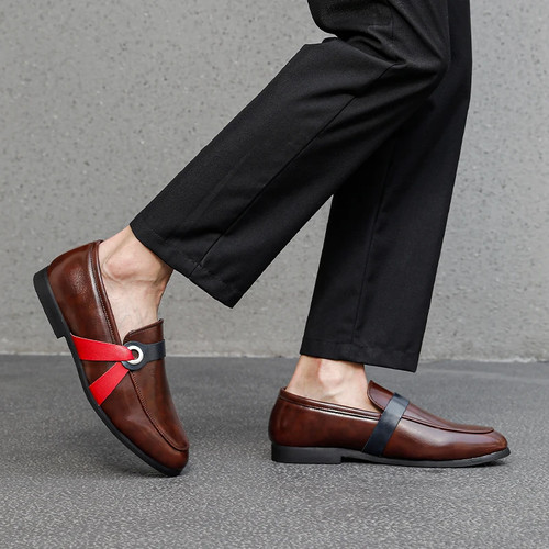 Men's Leather Casual Shoes Loafers Outdoor Driving Flats Moccasins Walking Shoes - Picture 20 of 24