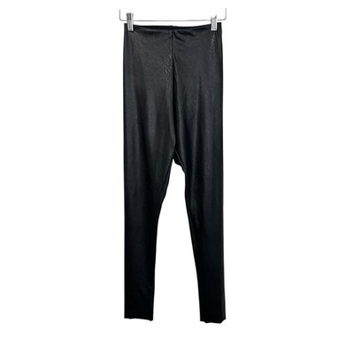 Commando Womens Vegan Faux Leather High Waisted Leggings Size Small Black