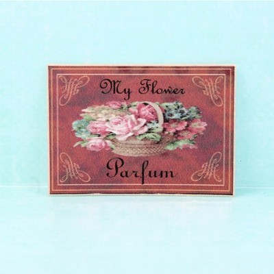 Miniatur Wandbild Schild Parfum Puppenhaus Puppenstube Wichtel Deko 1:12 NEU