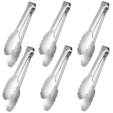 Sunenlyst Kitchen Tongs, 6Pcs Tongs Stainless Steel for Serving Food, Metal T...