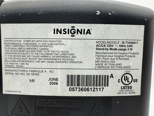 Insignia IS-TV040917 13" CRT TV Analog Television w/ AV & Coaxial Retro Gaming - Picture 10 of 13
