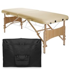 Folding Portable Massage Table - Cream