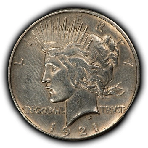 1921 $1 Silver Peace Dollar - High Relief Key Date - AU - SKU-B5533