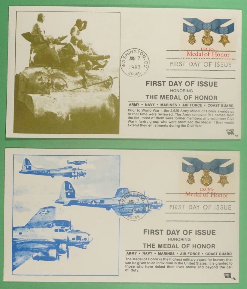 DR WHO 1983 (5) FDC MEDAL OF HONOR MILITARY JA CACHET R14467 - Image 4 of 4