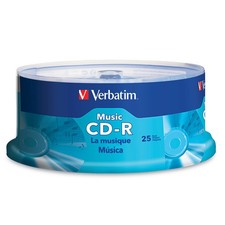 Verbatim Music CD-R 40X 80 Minute 700 MB Blank Recordable Audio Discs 25pk