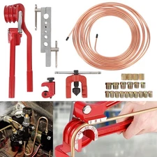 Brake Line Pipe Repair 20 Nuts Fittings Kit 3/16 25ft Copper Pipe Flaring Tools