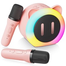 Mini Karaoke Machine for Kids Adults Portable Karaoke Speaker with 2 Wireless...