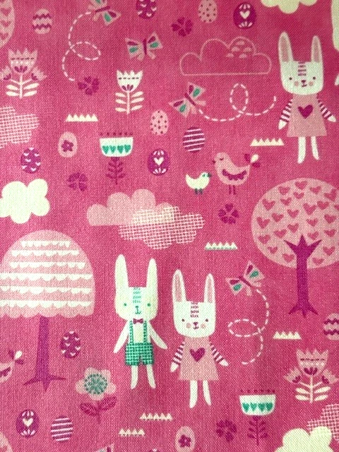 Baumwollstoff Hasen Kinderstoff Pink-Rosa Moda Meterware USA 19,80 €/m - Bild 2 von 4