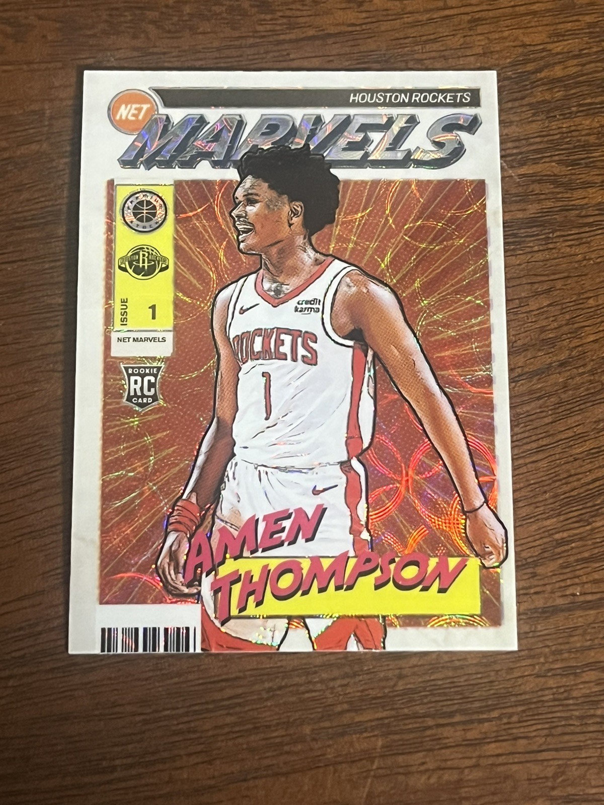 2023-24 Amen Thompson RC Net Marvels Case Hit SSP #24 NBA Hoops Premium Stock