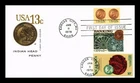 US COVER INDIAN HEAD PENNY FIRST DAY ISSUE SCOTT 1734 COMBO HOUSE OF FARNAM