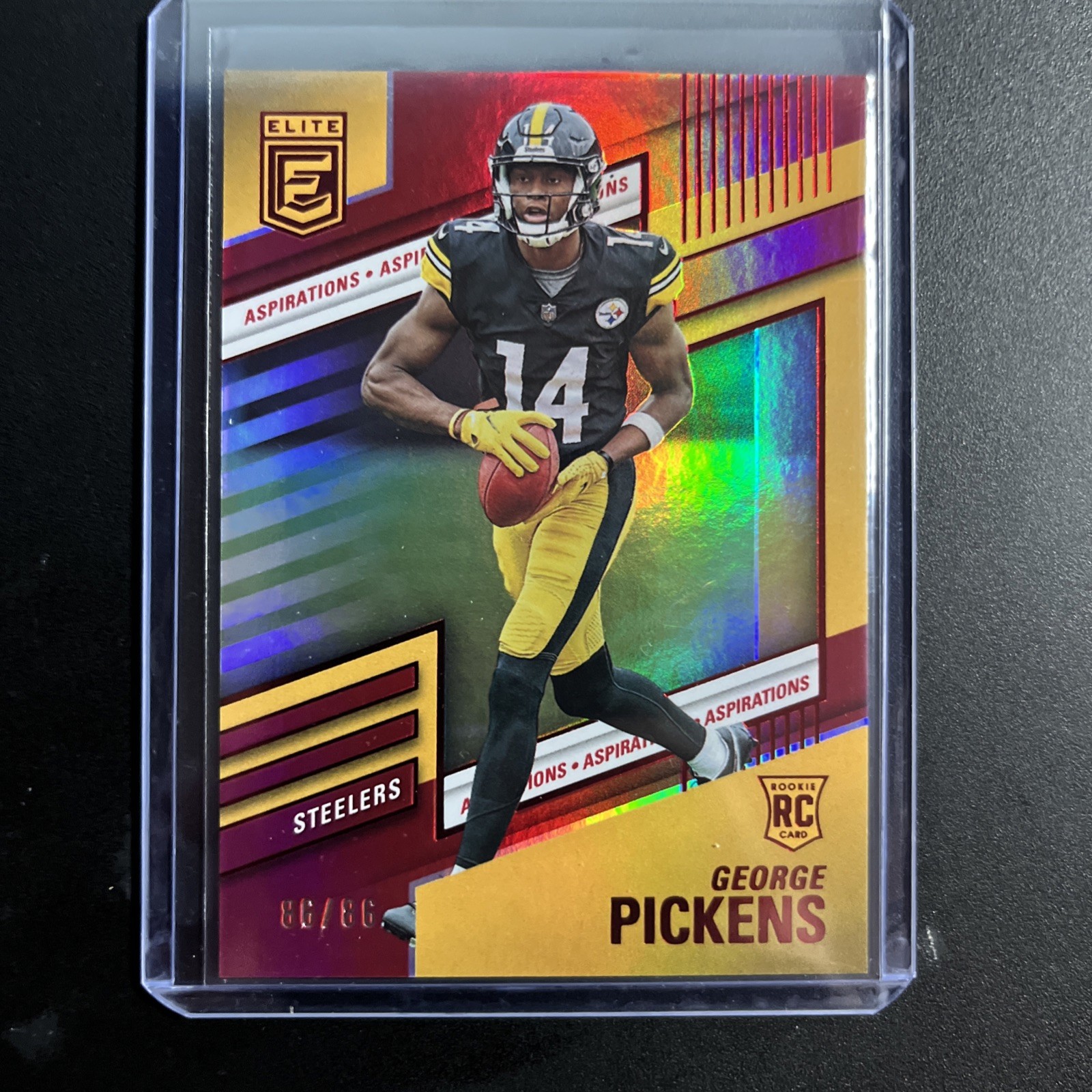 2022 Donruss Elite George Pickens RC Aspirations Rookie # 86/86 Steelers