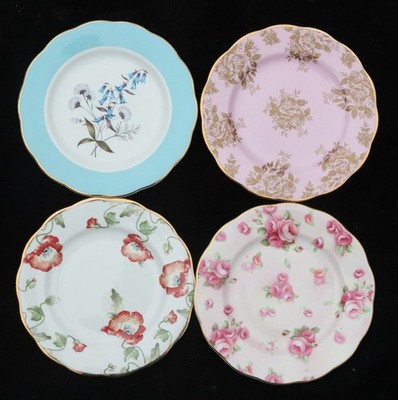 Royal Albert ''100 Years'' 1950-1980 PLATES 4 PIECE SET 8'' MULTICOLOR