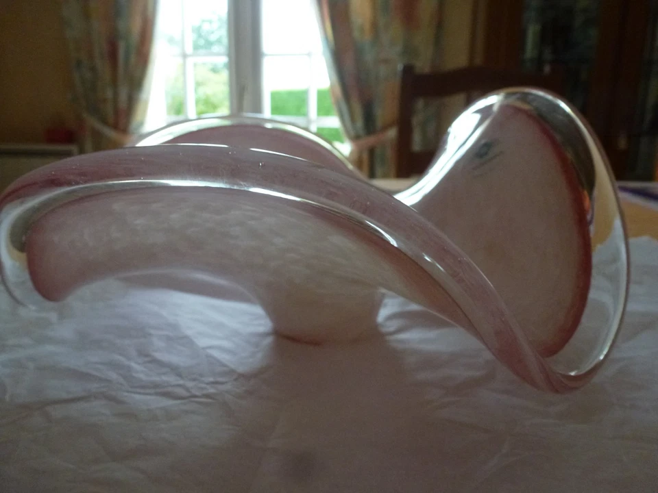 Coupe/vide poche en verre de murano couleur rose - Photo 3/3