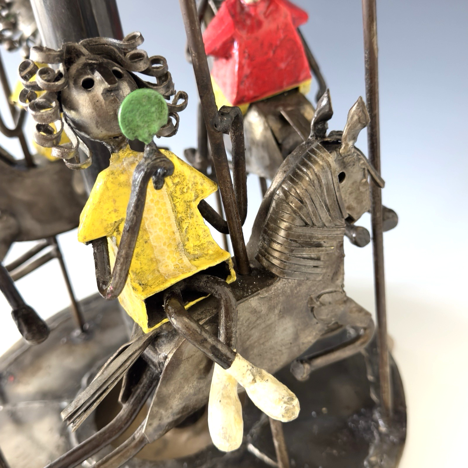 Arte Felguerez Merry-Go-Round Carousel Sculpture Mexican Folk Art Spins 21"T Vtg